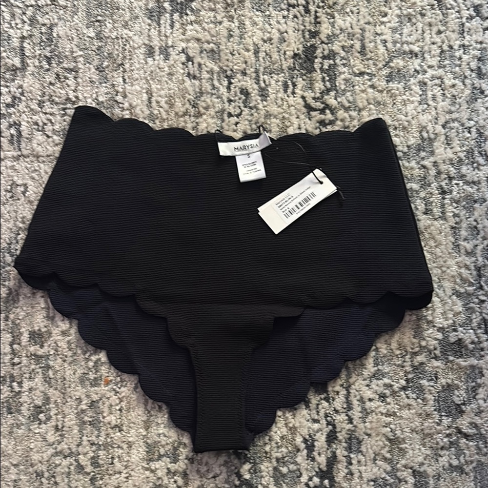Marysia Swim Black Textured Bikini Bottom